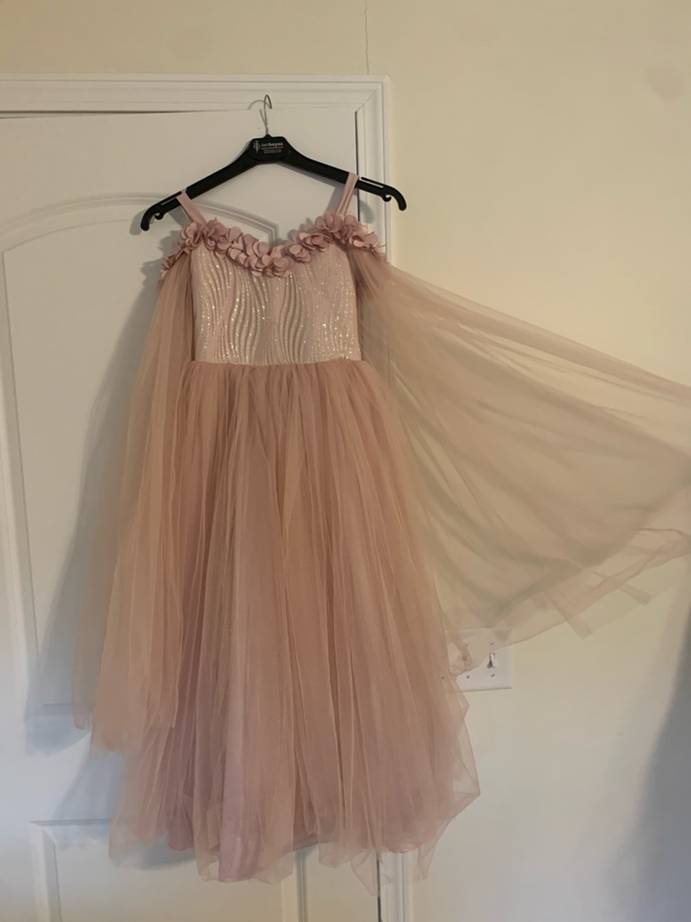 Pink Tulle Flower-Appliqué Party Dress